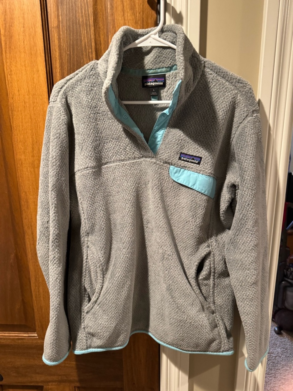 Patagonia Light Gray Snap Pullover